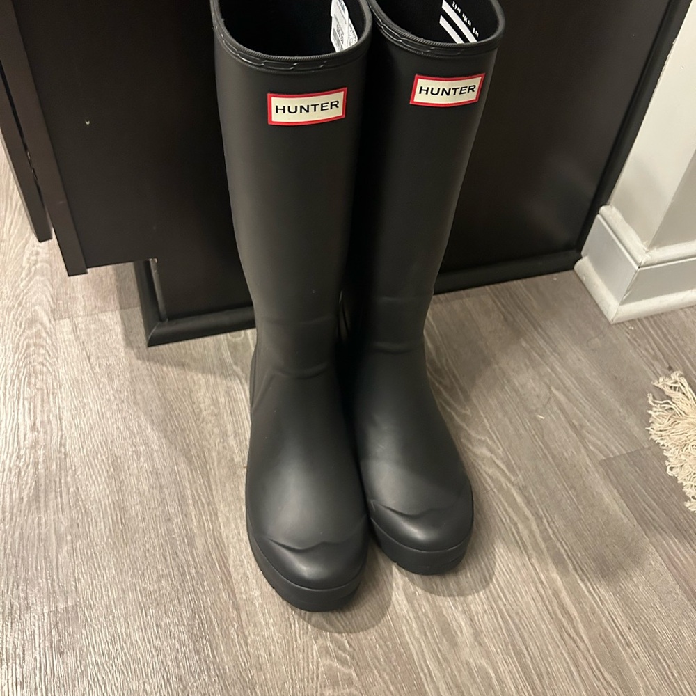 Hunter Matte Black Tall Rain Boots